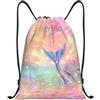FHIZOAL Coda da sirena con coulisse borse impermeabili per sport zaino leggero yoga allenamento nuoto viaggio, Nero , S, Casual