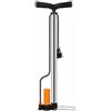 Lljsszr Pompa Bicicletta Gonfiatore Manuale Cilindro Acciaio Valvola Doppia Misuratore Precisione Base Stabile Adatta a Ciclisti Uso Esterno Emergenze Stradali, Nero, Corto