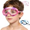 Generisch Occhiali da piscina per bambini, occhialini da nuoto anti-appannamento, a prova di perdite, con filtro UV, clip per naso e tappi per le orecchie, set da 2 pezzi, colore acqua