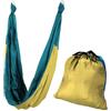 BELOWSYALER Aerial Yoga Swing Amaca per esercizi di stretching, sospeso tessuto non elasticizzato, 1,5 m di larghezza, blu, verde, giallo, design per uso in palestra, amaca aerea, yoga, altalena, tessuto sospeso