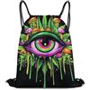 Generic Zaino Coulisse, con Coulisse Zainetto, Spacious Trippy Eye Mushroom, Unisex Sacca Sportiva Palestra per Spiaggia, Uomo, Festival, 36X42cm