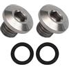 RichVibe Lega M5 x 5-8 mm per set di viti di spurgo bicicletta con O-ring per leva freno integrale olio disco freno coperchio cilindro kit di riparazione 2 pezzi parti leggere ciclismo