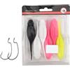 Lastdaytime Set di 6 esche morbide da 10 cm, a coda lunga, in materiale TPE con ganci in metallo per catturare spigole e lucci nei laghi e fiumi (colori misti)
