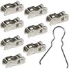 FlexiWerk Raccordo catena per bicicletta a 9 marce, set di 8 paia di connettori rapidi in acciaio con strumento di montaggio e rimozione, compatibile con Shimano e altre marche, ideale per MTB, trekking e city