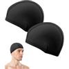 FIMWOLZ Cuffia da Nuoto 2 Pezzi Nero | Design Ergonomico, Antiscivolo | per Allenamenti in Piscina