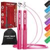 ONE REP Corda Crossfit professionale in alluminio - Speed Jumping Rope - Jump Combas Fitness con cuscinetti e impugnatura antiscivolo, Jump Rope, Corda per saltare, Jumping Boxe. Donna Uomo (Rosa)