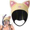 Generisch Cuffia subacquea con orecchie di gatto in stile cartone animato, alta elasticità, in neoprene ispessito regolabile, calda cuffia da immersione, protezione solare, adatta per snorkeling, nuoto