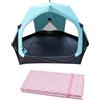 SZLIFE Tenda Up Automatica per Campeggio e Spiaggia, Montaggio Rapido, Ventilazione a Sei Lati, per 4 Posti, Set tenda ad apertura rapida + tappetino da picnic