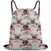 Generic Zaino Coulisse, Fashion Zaino da Viaggio, Funny Pug Dogs, Personalizzato Sacco Sportive per Uomo, Sport, Piscina, 36X42cm