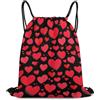 Generic Coulisse Borsa da Palestra, Fashion Zaino da Viaggio, Love's Day Red Love Heart Black, Stampa Sacca Sportivo per Adulto, Donna, Festival, 36X42cm