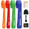 Fokky Set di 4 Elastici Fitness, Elastico Palestra con Ancoraggio Porta, Poster per l'allenamento, Borsa da Trasporto, Bande Elastiche Fitness per Allenamento,Stretching,Trazioni,Allenamento di Forza