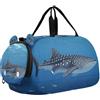 WDdZzyy Whale Shark Underwater Blue Ocean Piccola borsa da palestra con scomparto per scarpe multifunzionale per bambini borsone da notte per spiaggia nuoto piscina sport