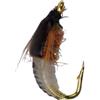 Lastdaytime Esca artificiale per pesca alla trota e al salmone, esca realistica per ninfa con ganci, design con piume bianche e nere, per pesca al fiume (10#)
