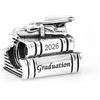 FGT Ciondolo a forma di libro di diploma di laurea, adatto per braccialetti Pandora, idea regalo per figlia, sorella, nipote, donne, laurea, Misura unica, Rame Zirconia cubica, Zirconia cubica