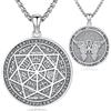 Aniu Collana San Michele Arcangelo/San Cristoforo/Crocifisso Gesù Ciondolo Argento 925 Protezione Angelo Religioso Amuleto Regalo Gioielli per Uomo Donna (Collane Sigillo dei 7 Arcangeli)