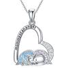 HUKKUN Mommy of Angel - Collana in argento Sterling con aborto spontaneo per mamma e cuore, Argento sterling