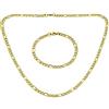 Bling Jewelry Collana a catena Figaro sottile solida forte lucida per uomo adolescente placcata in oro in acciaio inossidabile 22 pollici 5 mm.