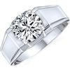 Bling Jewelry Personalizza Dichiarazione Grande 6Ct Cubic Zirconia Round Brilliant Cut Solitaire Aaa CZ Unisex Donne Plus Size Uomo Engagement Wedding Ring Wide Band Argento Placcato Ottone Lucido Finitura