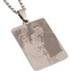 Wanapix | Ciondolo Inciso con Foto, Nome o Testi | Collana Rettangolare in Acciaio Inossidabile con Catena | Personalizzato su 2 lati tramite Incisione Laser | 100% Personalizzato