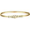 JewelryPalace Aperto Nodo Celtico Bracciale Donna 14K Yellow Gold Plated, Amore Eterno Braccialetto Dorato Donna in Oro, Bracciale Rigido Anniversario Set Gioielli Donna