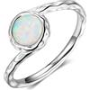Jude - Anello di fidanzamento in argento Sterling 925 martellato con opale e Argento, 59 (18.8), colore: Argento, cod. 689
