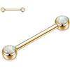 AROWRO Piercing per lingua e capezzolo, 14 G, in titanio, G23, barrette dritte per capezzolo, lingue da 12 mm a 18 mm, Titanio