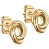 day berlin Orecchini a nodo placcati oro 18k diametro 8 mm orecchini donna in acciaio inox 316L senza nichel resistenti all acqua