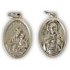 OVUNQUE PROTEGGIMI Medaglia Madonna del Carmelo e Sacro Cuore di Gesù, Lotto 10 Pezzi in Ottone Color Argento, Medagliette Religiose Madonna del Carmine, Ciondolo, Portachiavi e Regalo Cattolico