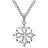 BOBIJOO JEWELRY - Pendentif Collier Femme Croix Occitane Cathare Toulouse Languedoc Acier inoxydable 316l Argenté