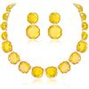 EVER FAITH Set di Orecchini e Collana con Strass, Set di bigiotteria Art Deco di Rotondo Cristallo Bohemien per Donne Ragazze