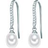 Valero Pearls Orecchino pendente da Donna in Argento Sterling 925 con Zirconia Perla di coltura di acqua dolce