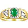 RYLOS Simply Elegant - Anello con ametista e diamanti, pietra portafortuna di febbraio, Oro giallo, argento Sterling, metallo, Smeraldo - May Birthstone