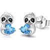 REDSUN Orecchini a perno in argento Sterling 925 a forma di bradipo, polpo, delfino, tartaruga, gatto, a forma di cuore, con cristalli, per ragazze, simpatici animali, gioielli regalo per donne