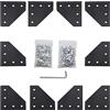 VICHSAMWY 10 pezzi piastra di collegamento angolare a forma di L con 50 dadi M5T + 50 viti M5 + 1 chiave inglese per profilo di estrusione standard in alluminio con fessura da 6 mm 2020