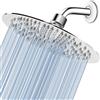 VIGIME - Soffione doccia a pioggia, 20 cm, in acciaio inox ad alta pressione, ultra sottile, con ugello in silicone, soffione doccia ad alto flusso - cromato