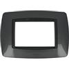 puntoluceled Placca Bombe bombata in tecnopolimero compatibile con BTicino Living International 3 moduli Acciaio Scuro - Cornice frontale da incasso cassetta 503