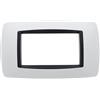 puntoluceled Placca Bombe bombata in tecnopolimero compatibile con BTicino Living International 4 moduli Bianco - Cornice frontale da incasso cassetta 504
