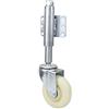 Dioche Ruota per cancello in gomma, ruota in nylon da 10,2 cm, con molla, resistente, capacità di carico di 199,6 kg, con 6 fori, per mobili, tavoli, porte, carrelli