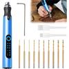 GAOUTO Mini trapano elettrico a 3 marce, mini trapano con 10 punte, trapano ricaricabile, strumento per modellismo, penna per incisione per gioielli, vetro, plastica, legno, resina
