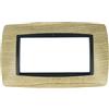puntoluceled Placca Bombe bombata in tecnopolimero compatibile con BTicino Living International 4 moduli Legno Chiaro - Cornice frontale da incasso cassetta 504
