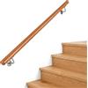 COSTWAY Corrimano per Scale in Legno, Ringhiera Antiscivolo da Parete con Supporto e Kit di Installazione, Passamano mano per Scale Interne per Anziani e Bambini, per Cucina e Bagno (120 cm)