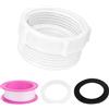 Fukaisu Kit Adattatore Scarico Lavabo 1-1/4 a 1-1/2 con Guarnizioni in Gomma & Nastro Impermeabile, Soluzione Completa Idraulica per Cucina Bagno Tubo di Scarico