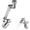 Swtgaah Raccordo per rubinetto orientabile a 1080°, in ottone, per bagno (argento)