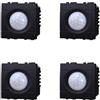 ZOREI 4 Pezzi Sensore Movimento PIR da 2 Moduli, Compatibile Con Vimar Arke, Colore Nero