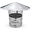 Denvel Comignolo acciaio inox 100 mm con protezione anti-uccelli - cappello parapioggia per tubo fumi, camino & ventilazione con griglia anti-uccelli - Denvel®