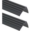 ProfiPVC Set di 2 Profili per bordi scale - Profilo angolare in PVC autoadesivo 50mm x 40mm, Paraspigolo - Strisce antiscivolo per gradini, 180cm, Nero
