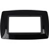 puntoluceled Placca Bombe bombata in tecnopolimero compatibile con BTicino Living International 4 moduli Nero - Cornice frontale da incasso cassetta 504
