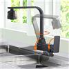 GZZBMY Rubinetti Cucina Pieghevole Girevole 360° Contro Finestra con 2 Modalità, Pieghevole 90° Sottofinestra Rubinetto Lavello Cucina con Maniglia Pieghevole, Miscelatore Cucina Acqua Calda e Fredda (A)