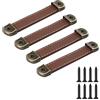SYDARSYN 4 pezzi Maniglie in Pelle per Mobili Maniglia per Porte Maniglia Dell'Armadio Maniglie per Mobili Cucina Cassetti Armadietti Manopole Pomelli Armadio Tiretti 96 mm