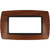 puntoluceled Placca Bombe bombata in tecnopolimero compatibile con BTicino Living International 4 moduli Radica - Cornice frontale da incasso cassetta 504